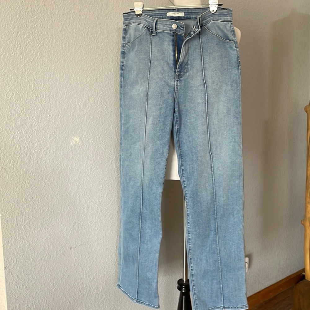 New FIDELITY DENIM Cameo Relaxed Full Jeans Denim high rise straight sz14
